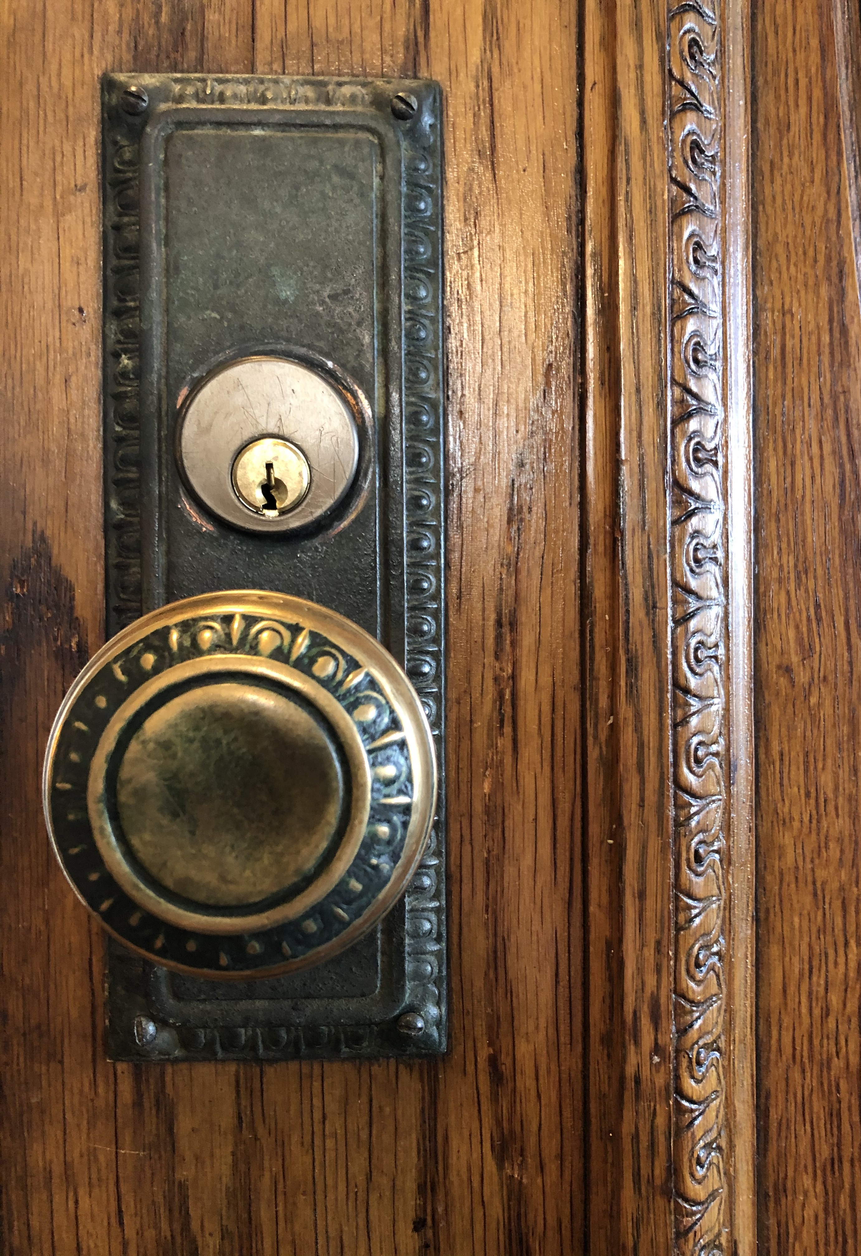 Front door knob.